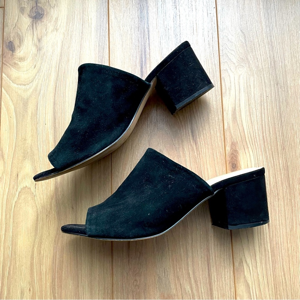 Aldo Black Suede Mules